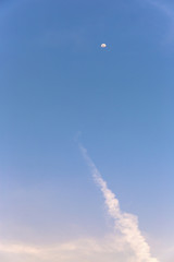 Plane line in the blue sky