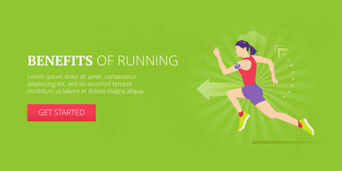 Benefits of running web banner