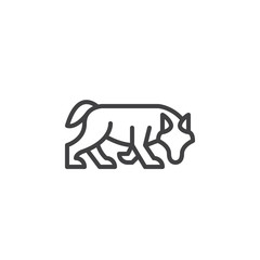 Wolf line icon, outline vector sign, linear style pictogram isolated on white. Symbol, logo illustration. Editable stroke. Pixel perfect