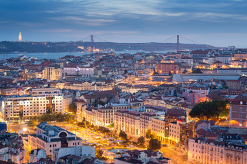 Fototapeta na wymiar Lisbon at night panorama