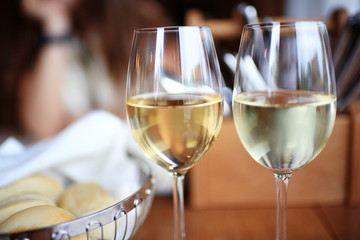 decoration of the table in the Italian restaurant