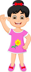Happy Children Girl Cartoon