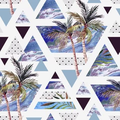 Papier Peint photo Impressions graphiques Abstract summer geometric seamless pattern.