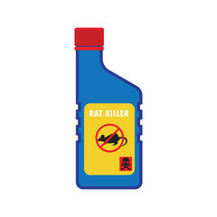 rat killer poison liquid in the bottle concept. vector illustration