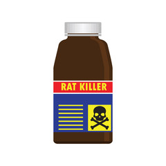 rat killer poison liquid in the bottle concept. vector illustration