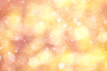 orange bokeh blurred background snowflakes glare