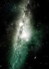 Stars, dust and gas nebula in a far galaxy