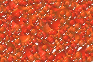 Seamless colorful ruby spheres and bubbles mix theme