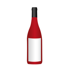 colorful silhouette with bottle of red wine vector illustration