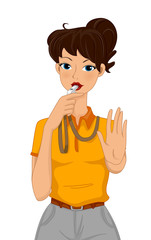 Girl Game Referee Stop