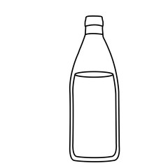 monochrome silhouette with bottle of water vector illustration
