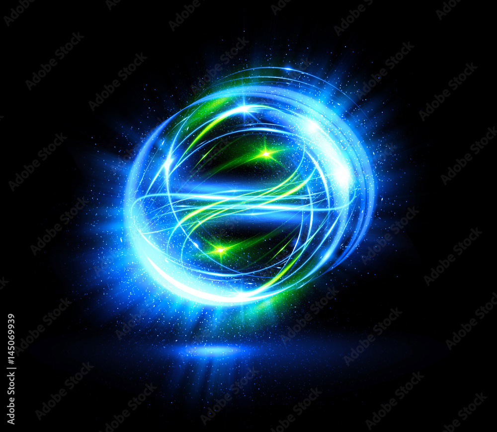 Canvas Prints glow effect. ribbon glint. abstract rotational border lines. power energy. led glare tape. .luminous