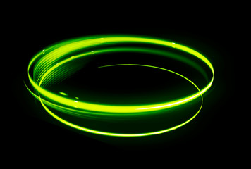 Glow effect. Ribbon glint. Abstract rotational border lines. Power energy. LED glare tape. .Luminous shining neon lights cosmic abstract frame. Magic design round whirl. Swirl trail effect.