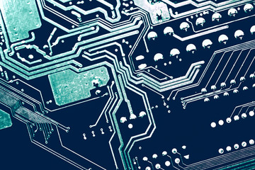 Circuit board. Electronic computer hardware technology. Motherboard digital chip. Tech science background. Integrated communication processor. Information engineering component.