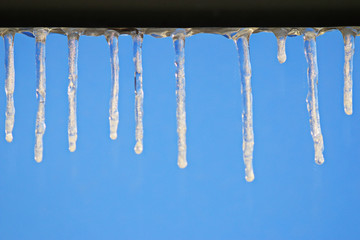 icicles background blue winter snow