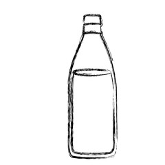 monochrome sketch silhouette with bottle of water vector illustration
