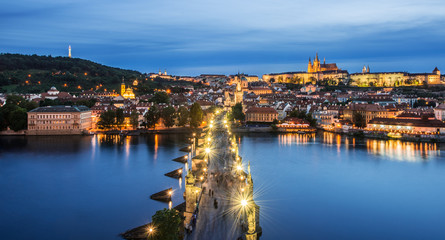 Fototapeta na wymiar Vltava River and Bridges in Prague, Czech republic, Prague