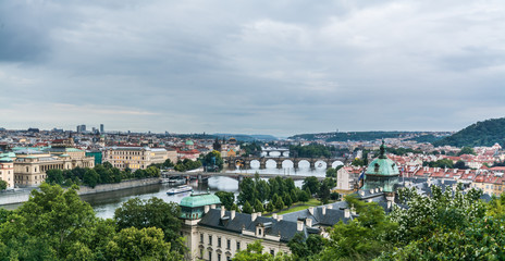 Prague, Vltava River and Bridges in Prague , Czech republic