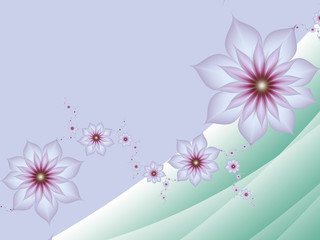 Obraz na płótnie Canvas Garland of abstract fractal flowers