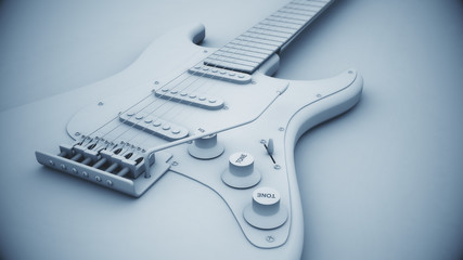 Electric Guitar. 3D Rendering