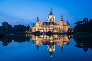 Obraz premium Hannover City Hall (Rathaus) in Germany