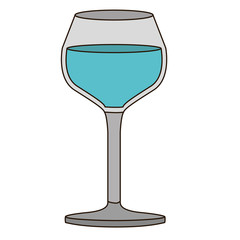 colorful silhouette of burgundy glass with water and delineated vector illustration