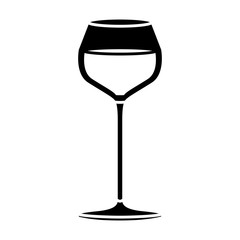 black silhouette of burgundy glass vector illustration
