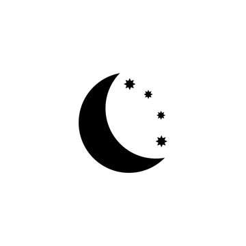 Pictogram moon icon. Black icon on white background.
