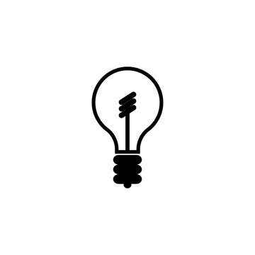 Pictogram lightbulb icon. Black icon on white background.