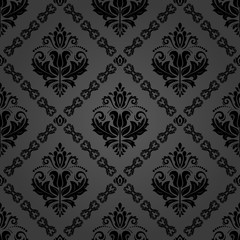 Orient vector classic pattern. Seamless abstract background with repeating elements. Orient dark background