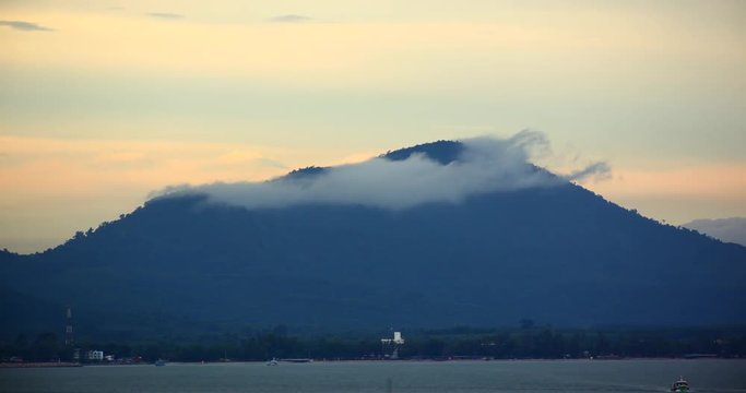 Time lapse of Rayong Coast as seen from Koh Samet Island. 