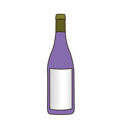 light coloured silhouette with bottle of purple wine vector illustration