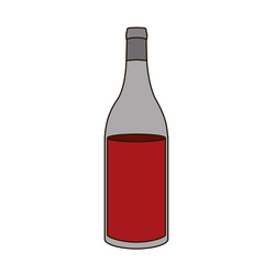 light coloured silhouette with bottle of red wine without label vector illustration