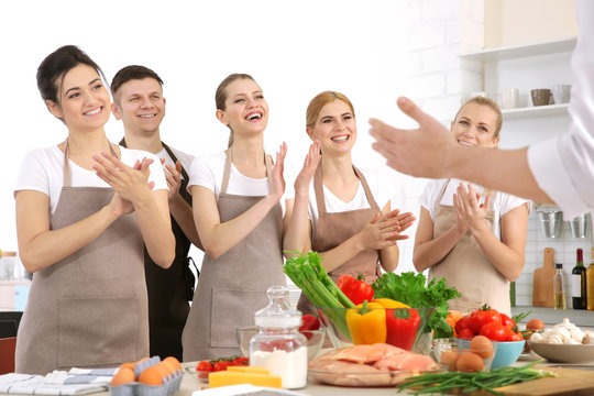 Group of people at cooking classes