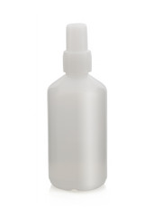 White plastic medical bottle isolated on white background