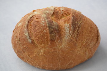 White bread on white background macro