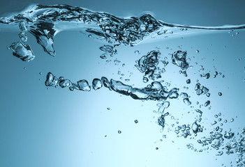 Water splash with ripple and bubble