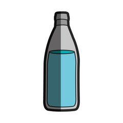 light coloured silhouette with bottle of water with half shadow vector illustration