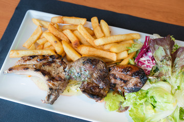 Mix grilled meat from the grill