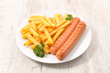 sausage and french fries