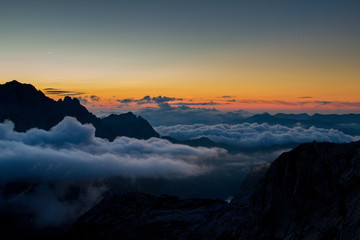 Fototapeta premium Sonnenuntergang am Dachstein, Austria