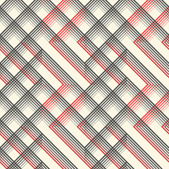 British Plaid Ornament. Abstract Diagonal Thin Line Art Patter