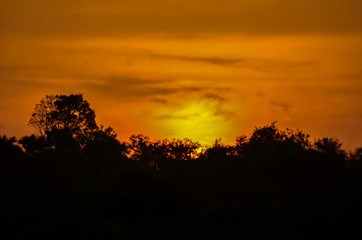 Fototapeta na wymiar Sunset Silhouette Thailand