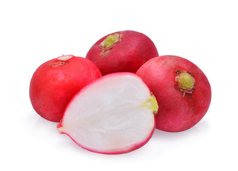 Small garden radish isolated on white background