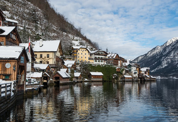 Fototapeta na wymiar Winter View Of Hallstatt , Hallstatt , Austria