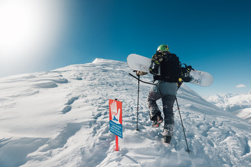 sportsman go with snowboard equipment