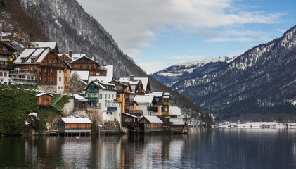 Fototapeta premium Winter View Of Hallstatt , Hallstatt , Austria