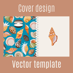 Realistic sea shell pattern cover design