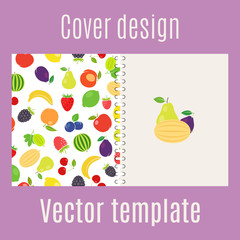 Cover design with fruits pattern