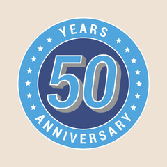 50 years anniversary vector icon, emblem
